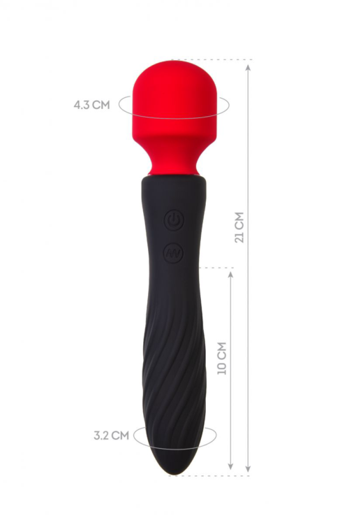 Черно-красный двусторонний вибромассажер Black Red - 21 см. - 1