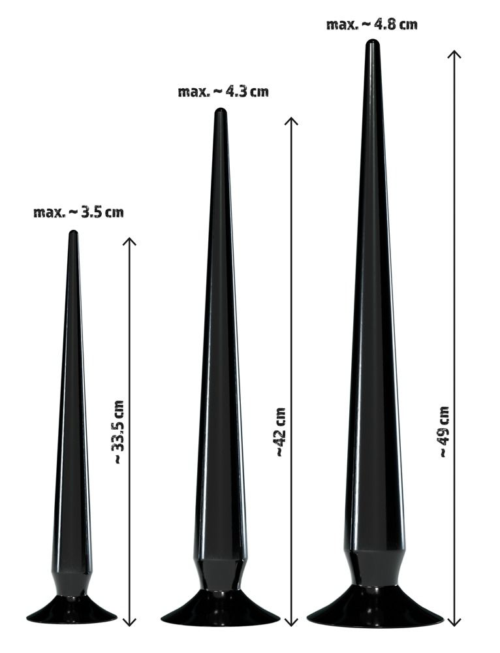 Набор из 3 длинных анальных пробок Super Long Flexible Butt Plug Set - 5