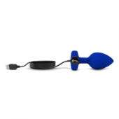 Синяя вибропробка Vibrating Jewel Plug L/XL - 11 см. - 5