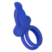 Синее перезаряжаемое эрекционное кольцо Silicone Rechargeable Dual Pleaser Enhancer - 0