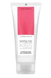 Смазка на водной основе Mixgliss Kiss с ароматом земляники - 70 мл. - 0