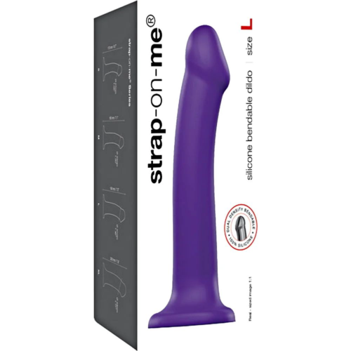 Фиолетовый фаллоимитатор-насадка Strap-On-Me Dildo Dual Density size L - 19 см. - 3