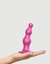 Розовая насадка Strap-On-Me Dildo Plug Beads size S - 2