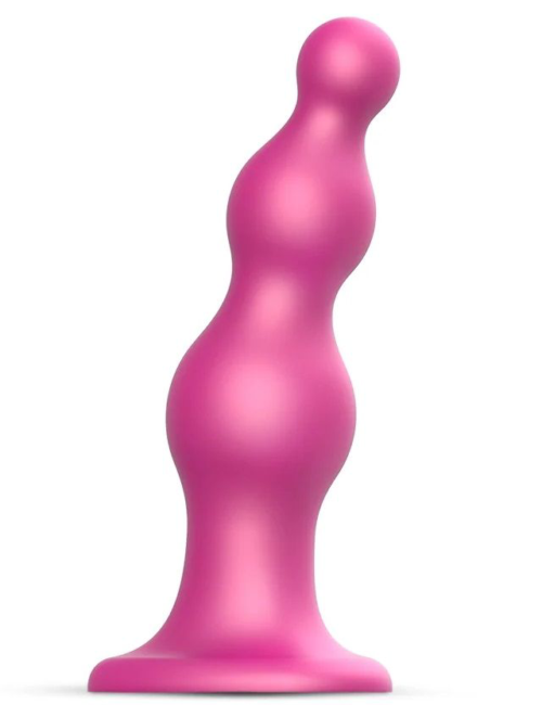 Розовая насадка Strap-On-Me Dildo Plug Beads size S - 0