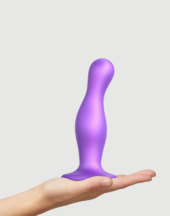 Фиолетовая насадка Strap-On-Me Dildo Plug Curvy size L - 2