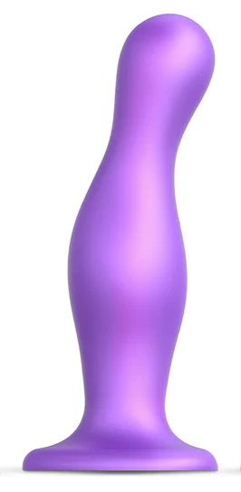 Фиолетовая насадка Strap-On-Me Dildo Plug Curvy size L - 0