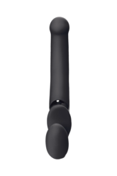 Черный безремневой вибрострапон Silicone Bendable Strap-On - size XL - 1