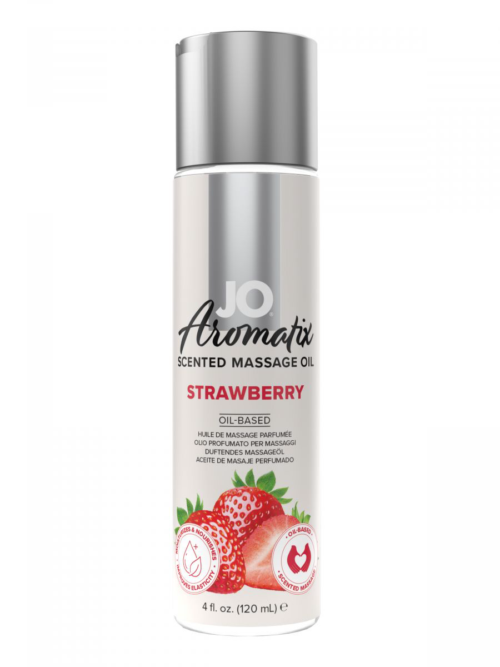 Массажное масло JO Aromatix Massage Oil Strawberry с ароматом клубники - 120 мл. - 0