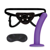 Фиолетовый поясной фаллоимитатор Strap on Harness 5in Dildo Set - 12,25 см. - 0