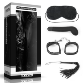 БДСМ-набор Deluxe Bondage Kit: маска, вибратор, наручники, плётка - 0