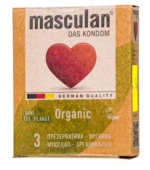 Экологически чистые презервативы Masculan Organic - 3 шт. - 0