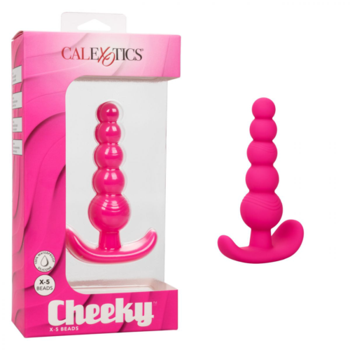Розовая анальная елочка для ношения Cheeky X-5 Beads - 10,75 см. - 1