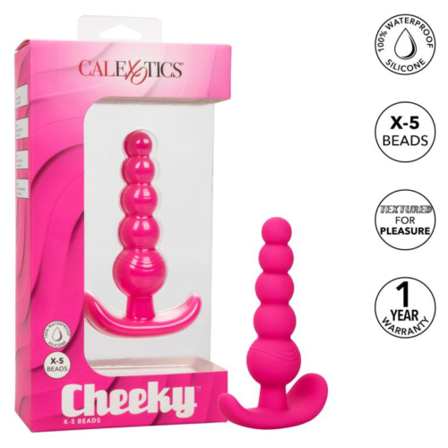 Розовая анальная елочка для ношения Cheeky X-5 Beads - 10,75 см. - 4