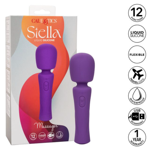 Фиолетовый ванд Stella Liquid Silicone Massager - 17,25 см. - 4