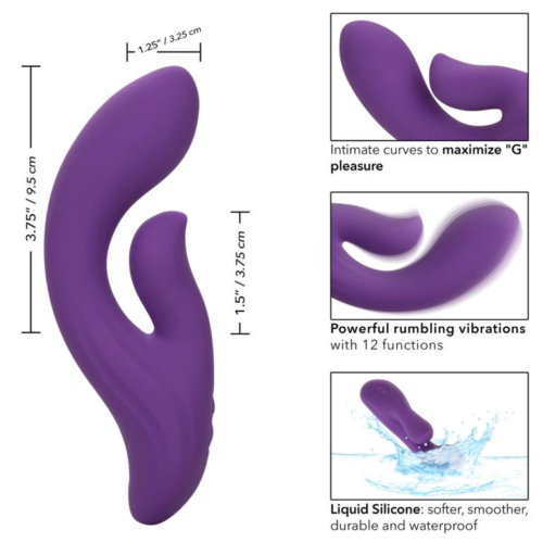 Фиолетовый вибратор-кролик Stella Liquid Silicone Dual Pleaser - 17,25 см. - 2