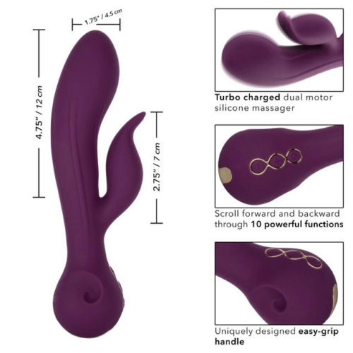 Фиолетовый вибратор-кролик Desire - 22,25 см. - 2
