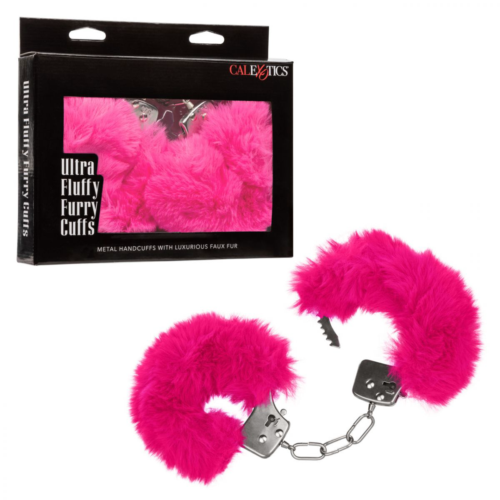 Металлические наручники с розовым мехом Ultra Fluffy Furry Cuffs - 1