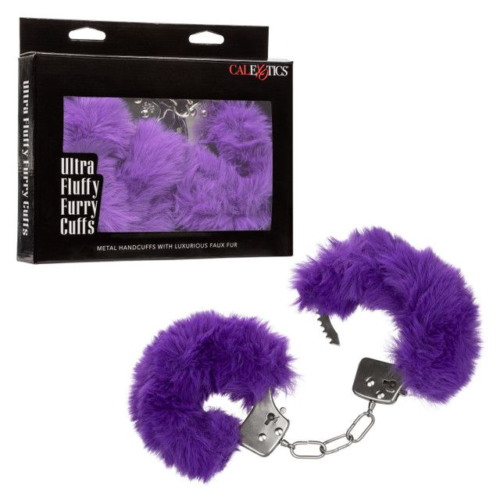 Металлические наручники с фиолетовым мехом Ultra Fluffy Furry Cuffs - 1