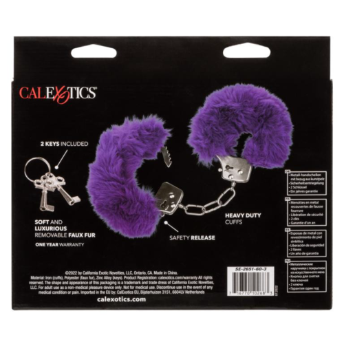 Металлические наручники с фиолетовым мехом Ultra Fluffy Furry Cuffs - 3
