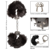 Металлические наручники с черным мехом Ultra Fluffy Furry Cuffs - 2