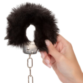 Металлические наручники с черным мехом Ultra Fluffy Furry Cuffs - 4