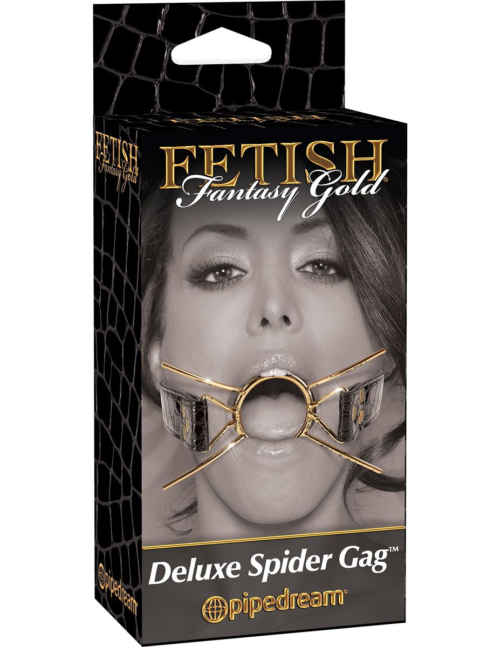 Золотистый расширитель для рта Gold Deluxe Spider Gag - 1