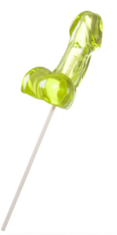 Зеленый леденец в форме фаллоса со вкусом лайма - 0