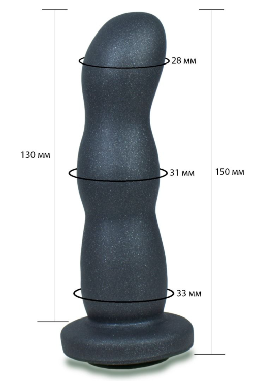 Черная анальная рельефная насадка-фаллоимитатор - 15 см. - 1