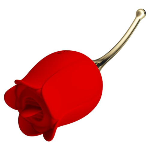 Красный клиторальный вибромассажёр Rose Lover - 0