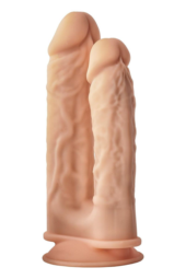 Телесный анально-вагинальный фаллоимитатор Double Penetrator - 19,5 см. - 4