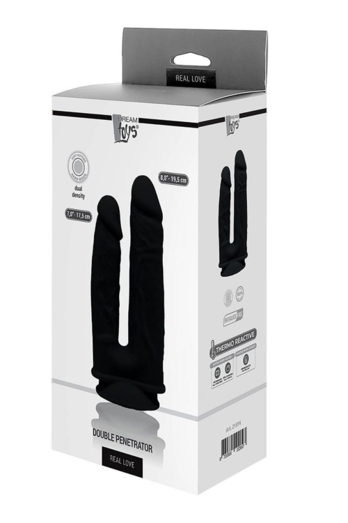 Черный анально-вагинальный фаллоимитатор Double Penetrator - 19,5 см. - 8