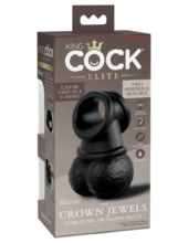 Черная вибронасадка King Cock Ellite The Crown Jewels - 2