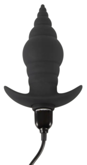Черная анальная вибропробка RC Butt Plug - 9,6 см. - 6