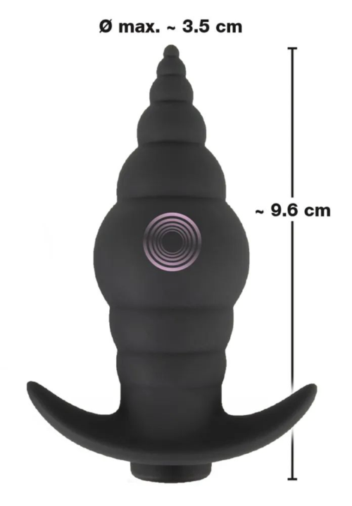 Черная анальная вибропробка RC Butt Plug - 9,6 см. - 8