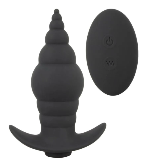Черная анальная вибропробка RC Butt Plug - 9,6 см. - 0