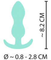 Аквамариновая анальная втулка Mini Butt Plug - 8,2 см. - 7