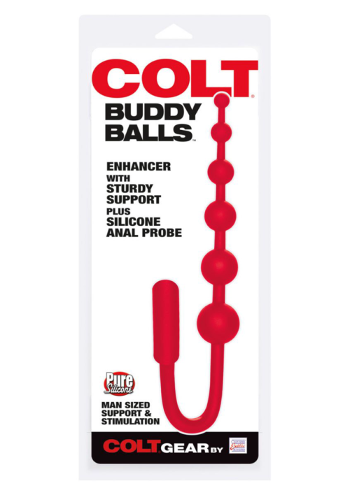 Красный анальный стимулятор COLT BUDDY BALLS - 18,5 см. - 1