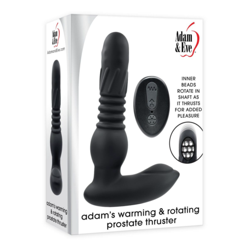 Черный массажер простаты Adams Warming Rotating Prostate Thruster - 15,3 см. - 7
