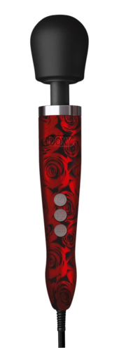 Красно-черный жезловый вибратор Doxy Die Cast с розами - 0