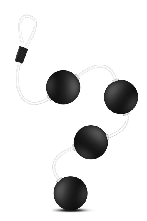 Черные анальные шарики Pleasure Balls - 38,1 см. - 1