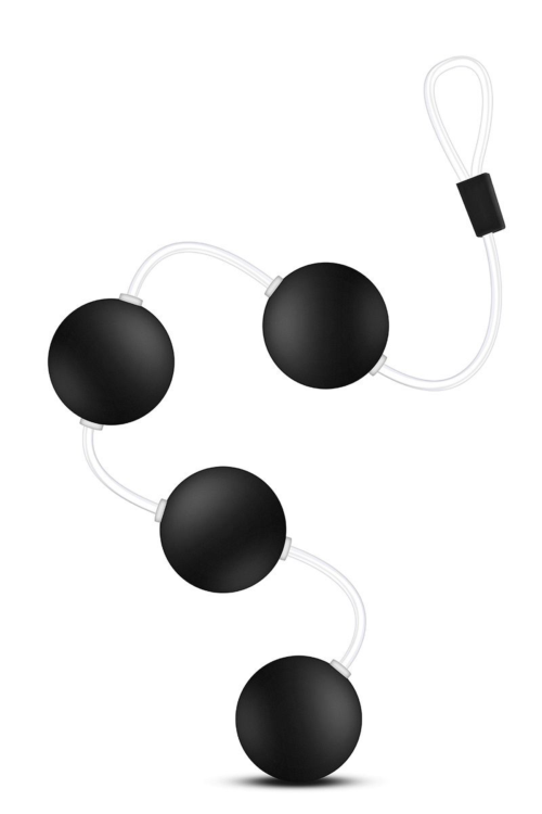 Черные анальные шарики Pleasure Balls - 38,1 см. - 0