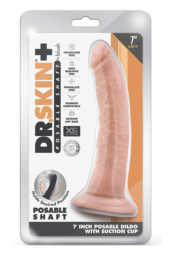 Телесный фаллоимитатор-реалистик 7 Inch Posable Dildo - 19 см. - 4