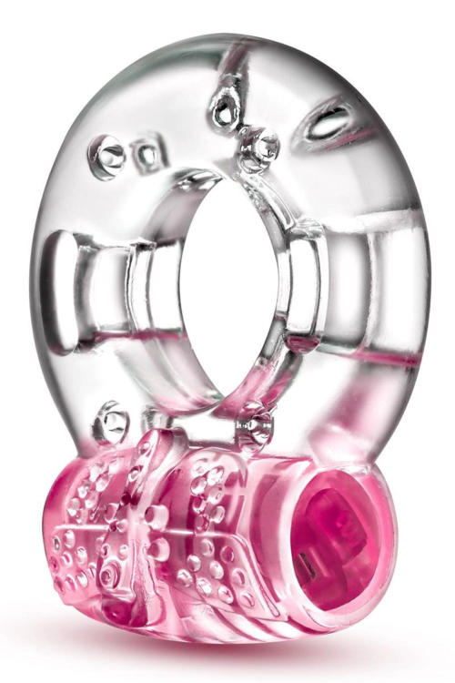 Розовое эрекционное виброкольцо Arouser Vibrating C-Ring - 0