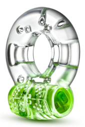Зеленое эрекционное виброкольцо Arouser Vibrating C-Ring - 0