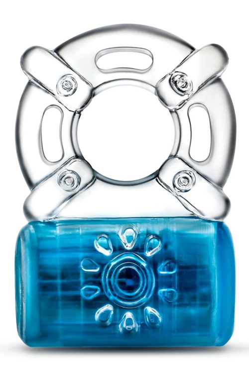 Синее эрекционное виброкольцо Pleaser Rechargeable C-Ring - 1