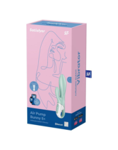 Зеленый вибратор-кролик Satisfyer Air Pump Bunny 5+ с функцией расширения - 20,4 см. - 5