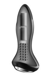 Черная вибропробка с ротацией бусин Rotator Plug 1+ - 12,8 см. - 2