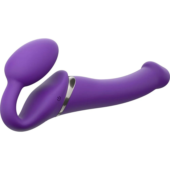 Фиолетовый безремневой вибрострапон Silicone Bendable Strap-On - size M - 1