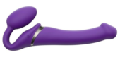 Фиолетовый безремневой вибрострапон Silicone Bendable Strap-On - size M - 0