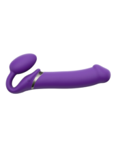 Фиолетовый безремневой вибрострапон Silicone Bendable Strap-On - size XL - 0